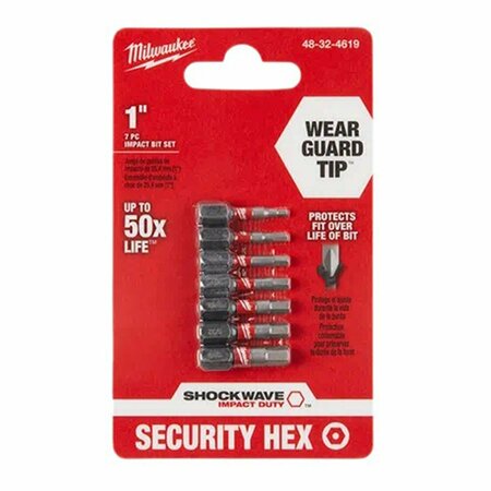 MILWAUKEE TOOL 7-Pc Shockwave Impact Hex Security Insert Bit Set ML48-32-4619